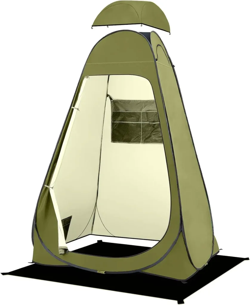 BRIAN & DANY Pop Up Shower Tent, Portable Privacy Camping Changing Tent, Camp Toilet Bathroom Pod with Rain Shelter & Windows, UPF 50+ & Waterproof, 47.2" x 47.2" x 74.8"