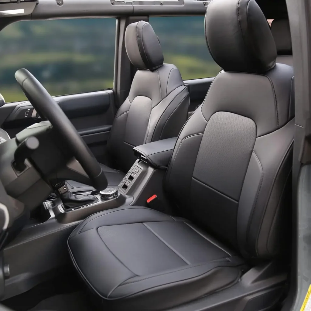 Mabett Seat Covers Protector with Backrest and Armrest for Ford Bronco Accessories 2021 2022 2023 2024 4-Door Full Set PU Leather Interior Covers
