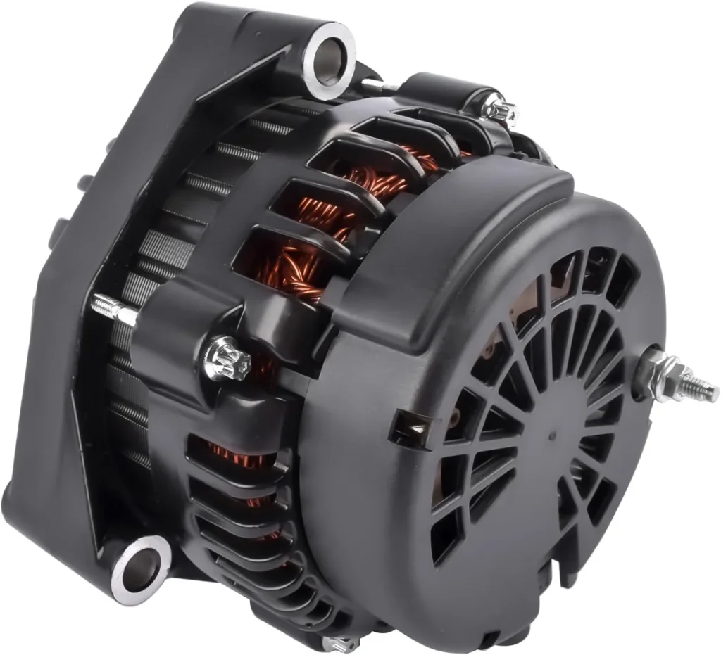 220Amp 12V Black Alternator 4-Pin AD244 Replacement for GM LS Based Trucks Vans & SUV Applications 1999-2006