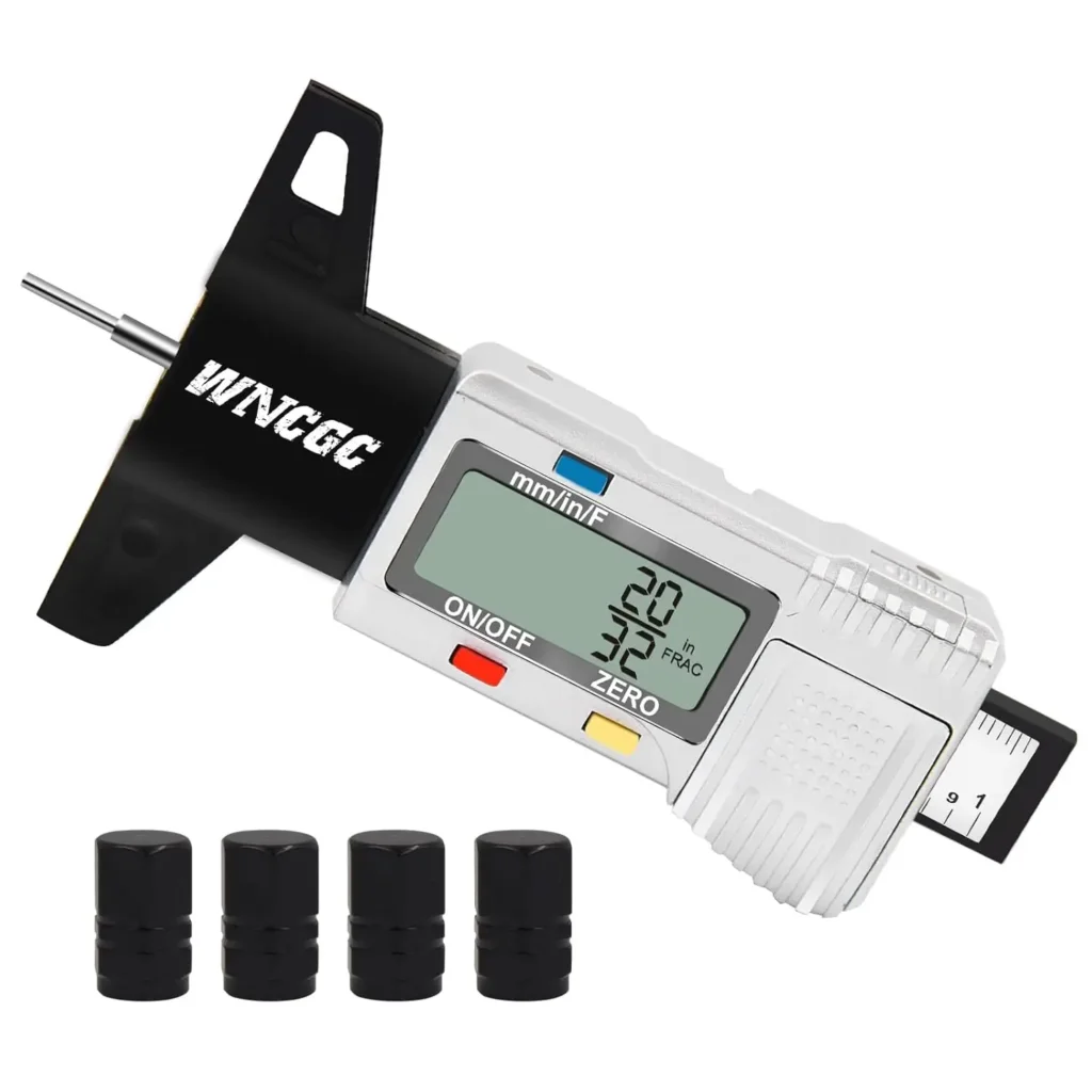 3 Modes Digital Tire Tread Depth Gauge, Tire Depth Gauge with Fractional Inch, Decimal Inch and Millimeter for Motorcycles, Cars, Trucks, Vans, SUV