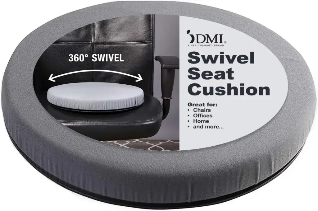 HealthSmart 360 Degree Swivel Seat Cushion, Chair Assist for Elderly, Swivel Seat Cushion, Twisting Disc, Gray, 15 Inches in Diameter (Pack of 1)