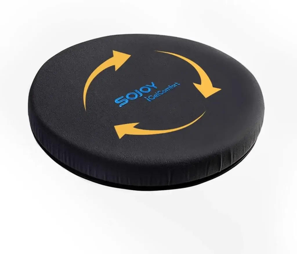 Sojoy iGelComfort Deluxe Gel Swivel Seat Cushion with Supportive Memory Foam 360 Degrees Rotating Seat Cushion for Home,Stool Chair,Office, 13.5 Inches in Diameter