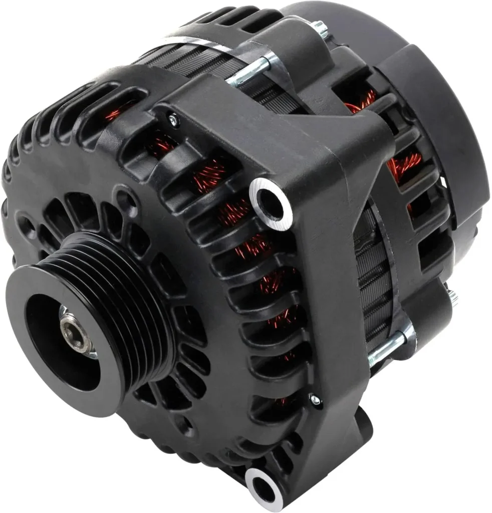 Speedway Motors GM AD244 Style High Output 220 Amps All Black Alternator - Perfect for Accessories - Fits LS-Era Trucks - Reliable Performance Upgrade