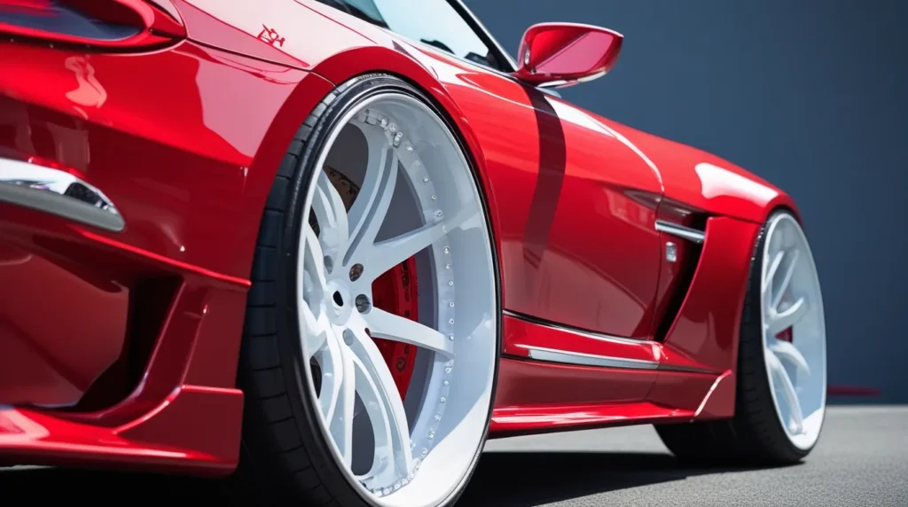 White Rims on Red Cars