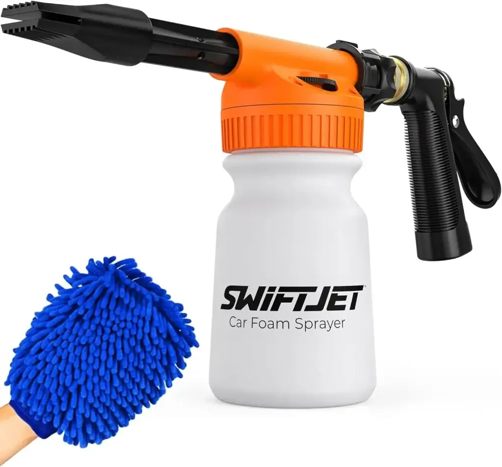 SwiftJet Car Wash Foam Gun + Microfiber Wash Mitt