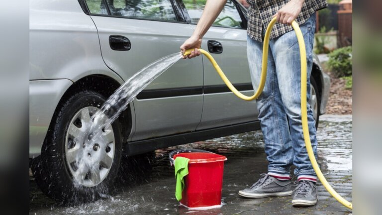 Washing Car With Water